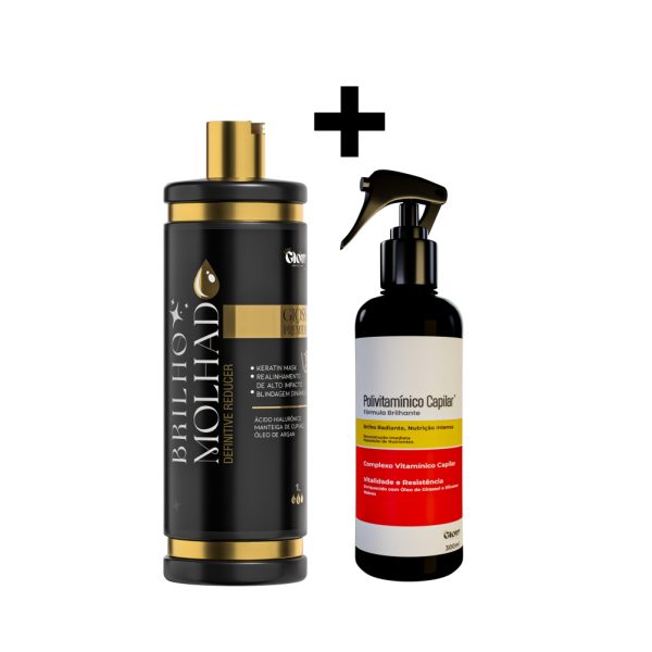 Definitiva Brilho Molhado 1 L+ Polivitamínico Capilar 300 ml